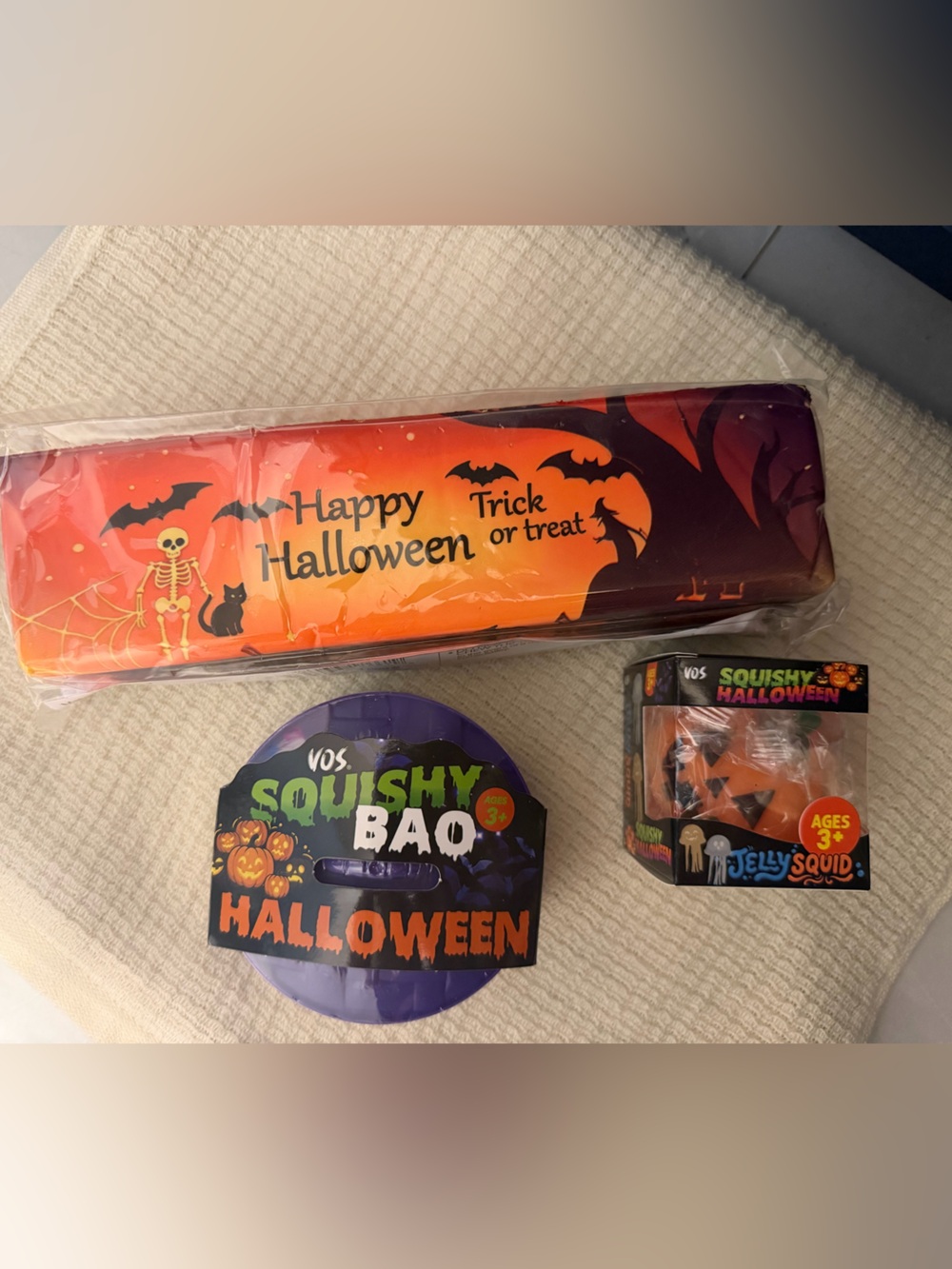 3 Halloween Happy Halloween Squishy , Butter, Dumpling and Jelly Squid
